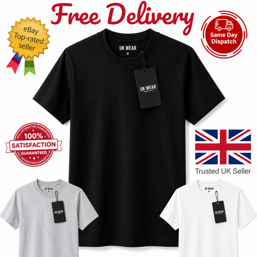 Mens plain shirt pack - plain, t-shirt
