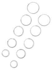 Solid 925 Sterling Silver Hoop Sleeper Earrings 8- 45mm  Small-Large (Pairs)