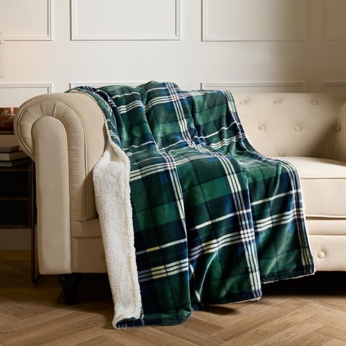 Ohs tartan throw sherpa - tartan,