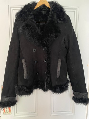 Theory black curly lamb - black,