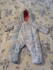 Marks And Spencer Baby Girl Snowsuit. Pretty Floral Print. 0-3months. 