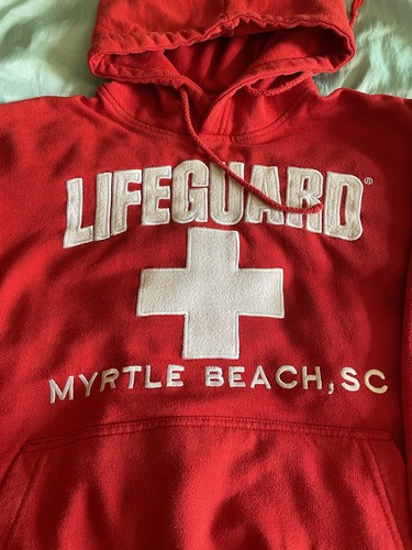 Red lifeguard hoodie myrtle - red,
