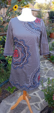 SIZE UK 12 MONSOON GREY WITH MULTI EMBROIDERED LINED DRESS BOHO OCCASION