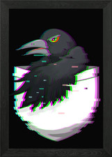 Funny Crow Raven Kawaii Framed