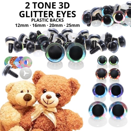 Glitter eyes with plastic - 3d,