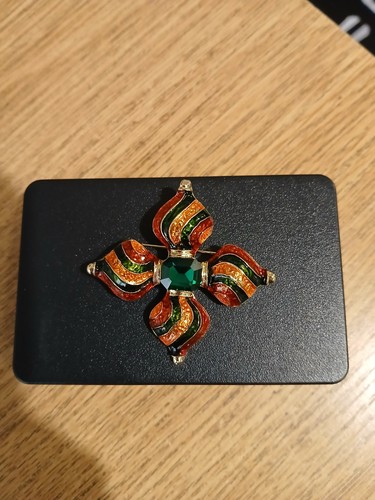 Stripy maltese cross brooch - maltese,
