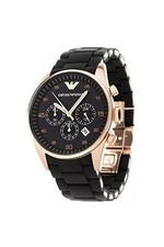 EMPORIO ARMANI AR5905 MENS WATCH BLACK & ROSE GOLD- NEW - WARRANTY - CERTIFICATE