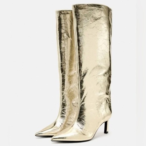 Zara golden kitten - boots, tall