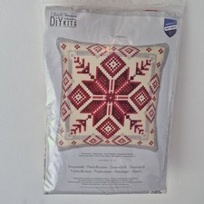 Vervaco DIY Cross Stitch Embroidery Kit Nordic Snowflake Cushion 40x40cm 16x16"
