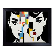 Abstract Audrey Hepburn Lap Tray Cushioned Bean Bag Padded TV Dinner Desk