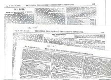 3 large pages on Horse Racing (The Turf) dated 1888 from 'The Field' magazine