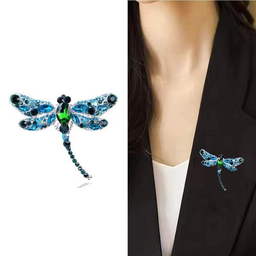 Blue crystal vintage dragonfly - crystal,