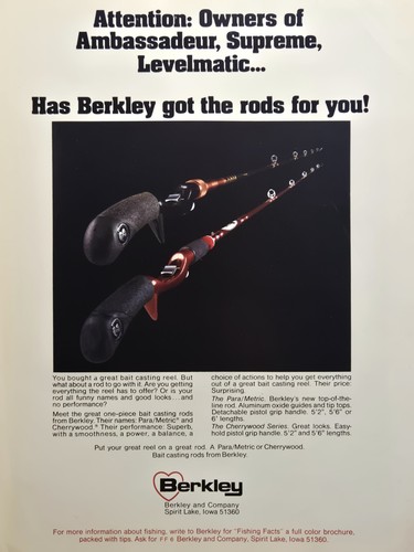 1976 berkley fishing rods - berkley,