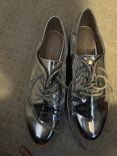 Silver flatform type shoes - silver,