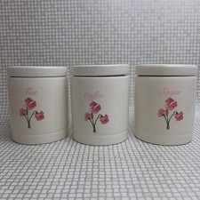 Pink Floral Tea Coffee Sugar