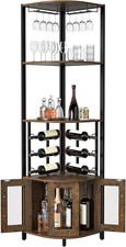 Corner Bar Cabinet with Glass