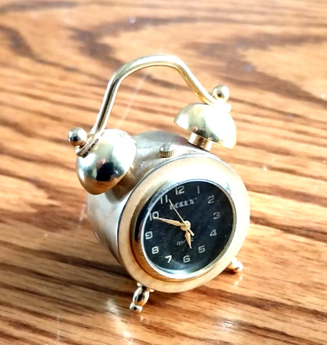 Minature brass clock the - brass, in