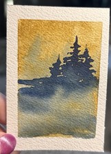 ACEO Morning Fog Watercolor
