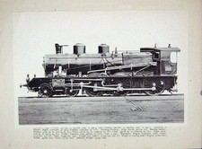 Original Old Antique Print 1912 Locomotive Train Railway Engine Photograph 20th