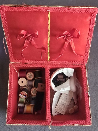 Vintage sewing box with - sewing,