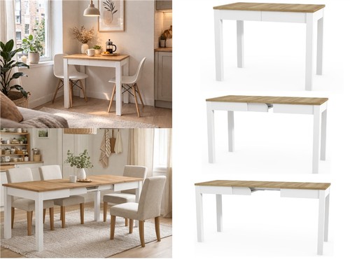 Narrow dining table - narrow, extendable
