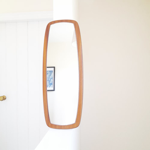 70s mcm teak wall - wall, mirror