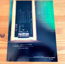 LEXUS LS400 LS 400 V8 1990s - FRAMEABLE COLLECTIBLE ORIGINAL CLASSIC CAR ADVERT