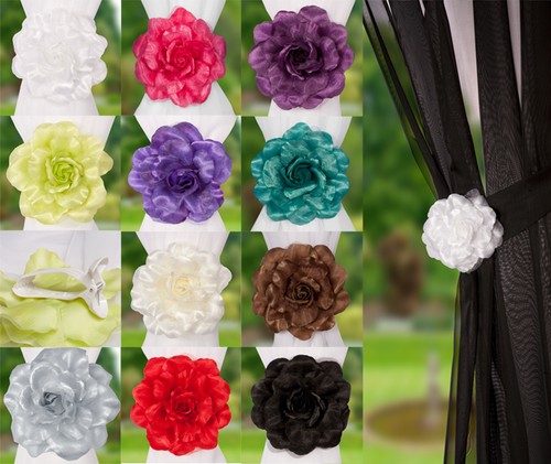 Clip rose flower tie - clip-on,