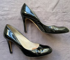 L K Bennett Shilo Black Patent Leather Court Shoes Heels Size EU 38/ UK 5
