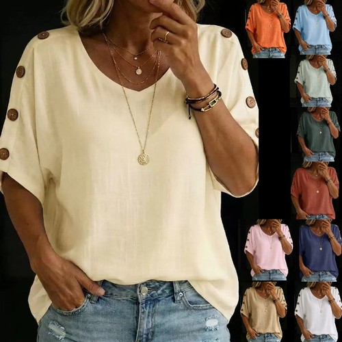 Ladies cotton neck tops - uk,