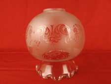 ⭐ Vintage Etched Frosted Glass Globe Light Shade Frill Edge
