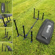 LFS Black GRAND Aluminium Rod Pod BLUE Screws Fully Adjustable Carp Fishing