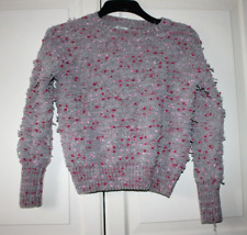 Women's Papaya Grey Pink Flecked Chenille Pullover Jumper, Size Medium