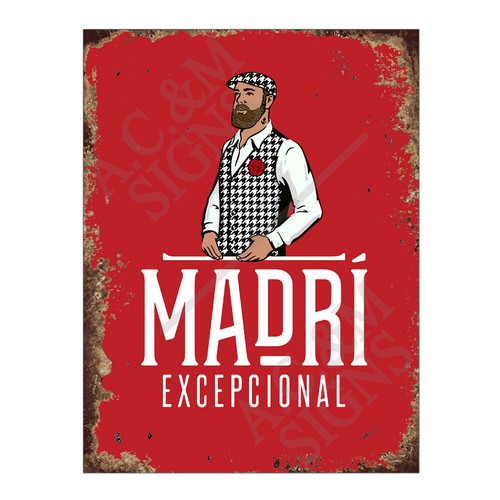Metal tin sign plaque - tin,
