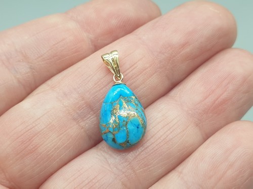 9ct yellow gold turquoise - yellow,