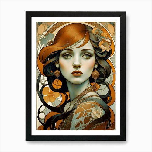 Art nouveau girl 30x40in - nouveau, 1