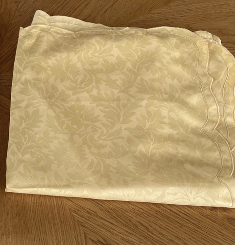 Vintage tablecloth damask leaf - damask,