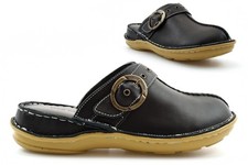 Mod Comfys Womens Leather Sandals Ladies Leather Sandals  Womens Clogs Black