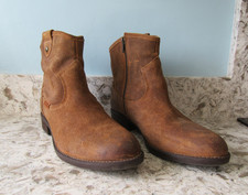 FAT FACE Size 7  (40) brown leather Zip Up Chelsea - Western Ankle Boots - COMFY
