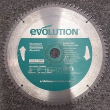 Evolution 255mm Aluminium Cutting 80T Blade 1" Bore, was fitted but looks unused