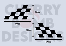 2x Universal Chequered Flag Arch Vinyl Stickers Graphics Car Side Decals Racing