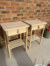 Two IKEA BJÖRKSNÄS Bedside Tables, Birch, 48x38 Cm
