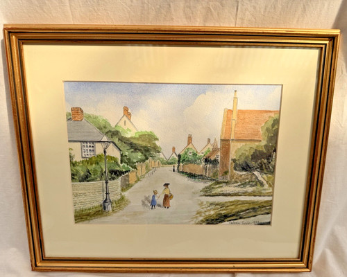 Vintage framed watercolour - framed,