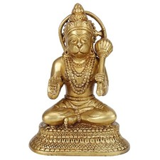 Brass Hanuman Idol - Sitting
