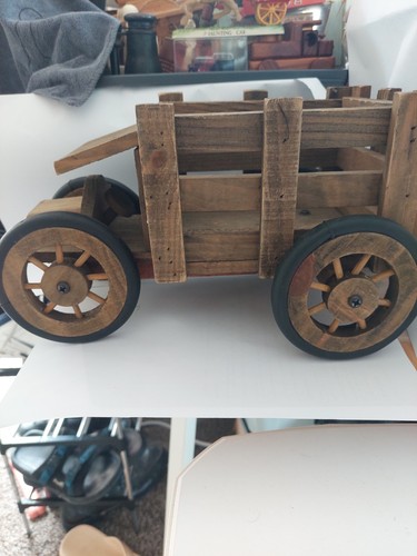 Rustic wooden truck planter