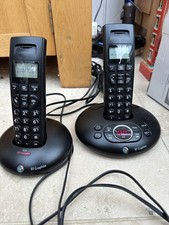 BT Graphite twin 1500 Cordless Telephone Answer Machine 3 Handsets - Working