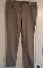 Atelier Gardeur Patterned Trousers Womens Size 42 Stone Straight leg 