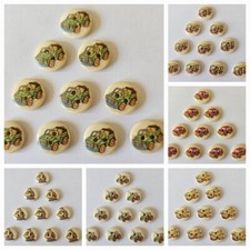 10 Transport Pattern Buttons Size 15mm Bus, Tractor, Helicopter etc