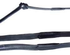 Flex n Stretch SLIMLINE Dressage Reins FSS NAPPA Leather Half Rubber Inside Grip