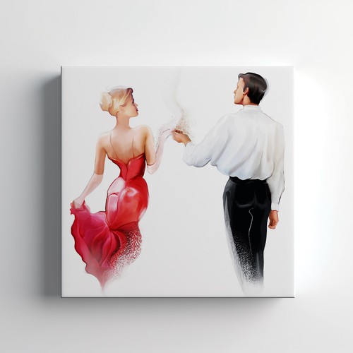 Couple tango dancers canvas - couple,